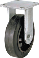 Shepherd Hardware 9494 Rigid Caster, 6 in Dia Wheel, 2 in W Wheel, Rubber