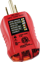 GB GFI-3501 Fault Receptacle Tester and Circuit Analyzer; Red