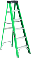 Louisville FS4006 Step Ladder, 124 in Max Reach H, 5-Step, 225 lb, Type II