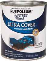 RUST-OLEUM PAINTER'S Touch 1922502 Brush-On Paint, Gloss, Navy Blue, 1 qt