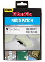 Fiber Fix Rigid Patch, 3 x 3 in, 8 in L x 3/32 in W, Fiberglass, White, -30