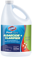 Clorox 42128CLX Algaecide and Clarifier, 128 oz, Liquid, Mild, Blue/Green