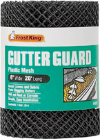 Frost King VX620 Gutter Guard; 20 ft L; 6 in W; Vinyl; Black