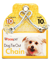 Boss Pet PDQ 53010 Pet Tie-Out Chain with Swivel Snap, Twist Link, 10 ft L