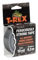 T-Rex 241330 Duct Tape, 10 yd L, 1 in W, Polyethylene-Coated Cloth Backing,