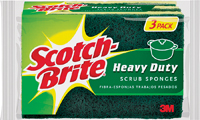 Scotch-Brite HD-3 Scrub Sponge, 2-3/4 in L, 0.6 in Thick,