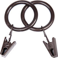 Kenney KN75003 Curtain Clip Ring, Metal, Dark Brown