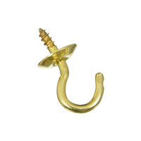 National Hardware N119-602 Cup Hook, 0.17 in Opening, 3/4 in L, Brass, Solid