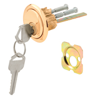 Prime-Line U 9965 Rim Cylinder Lock, Aluminum, Brass, Kwikset Keyway