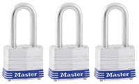 Master Lock 3TRILF Keyed Padlock, 1-9/16 in W Body, 1-1/2 in H Shackle,