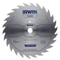 IRWIN 11040ZR Circular Saw Blade; 7-1/4 in Dia; 5/8 in Arbor; 26-Teeth;