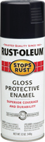 RUST-OLEUM STOPS RUST 7779830 Protective Enamel Spray Paint, Gloss, Black,