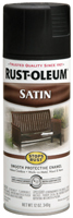 RUST-OLEUM STOPS RUST 7777830 Enamel Paint, Low Satin, Black, 12 oz, Aerosol