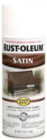 RUST-OLEUM STOPS RUST 7791830 Enamel Paint, Low Satin, White, 12 oz, Aerosol