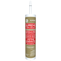 GE Supreme M90010 Adhesive Caulk, Almond, 24 hr Curing, -60 to 400 deg F,