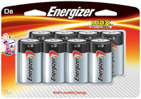 Energizer E95BP-8H Battery, 1.5 V Battery, 18 Ah, D Battery, Alkaline,