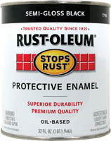 RUST-OLEUM STOPS RUST 7798-502 Protective Enamel, Semi-Gloss, Black, 1 qt