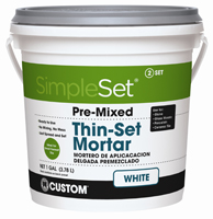 CUSTOM STTSW1-2 Thin-Set Mortar, White, Paste, 1 gal Pail