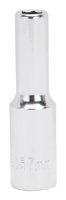 Vulcan MT6500661 Drive Socket, 7 mm Socket, 3/8 in Drive, 6-Point, Chrome