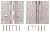 ProSource BH-502SN-PS Square Corner Door Hinge, Steel, Satin Nickel, Loose