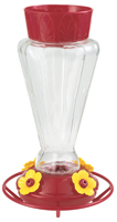 Stokes Select Royal 38135 Bird Feeder, 28 oz, 4-Port/Perch, Glass/Plastic,