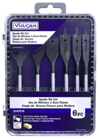 Vulcan 476940OR Wood Spade Drill Bit Set, 6-Piece, Steel, Bright Metal