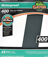 Gator 3281 Sanding Sheet, 11 in L, 9 in W, 400 Grit, Silicone Carbide