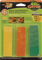 Gator MicroZip 7801 Refill Sheet, 3-1/2 in L, 1 in W, Extra Fine, Fine,