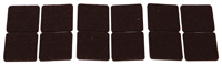 ProSource FE-50218-PS Furniture Pad, Felt Cloth, Brown, 1 x 1 in Dia, 1 in