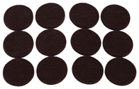 ProSource FE-50220-PS Furniture Pad, Felt Cloth, Brown, 7/8 in Dia, 5/64 in