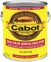 Cabot 140.0001801.007 Deck Stain, Solid, White Base, Liquid, 1 gal