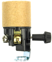 Jandorf 60530 On/Off Turn Knob Lamp Socket, 250 V, 250 W, Phenolic Housing