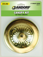 Jandorf 60214 Canopy Kit, Ceiling, Traditional, Brass, For: Outlet Box and