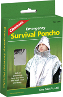 COGHLAN'S 1390 Emergency Survival Poncho; Metallized Aluminum/Polyethylene