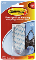 Command 17093CLR Adhesive Hook, 4 lb, 1-Hook, Plastic, Clear