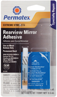 Permatex 81840 Rearview Mirror Adhesive, Liquid, Irritating, Yellow, 0.01 oz