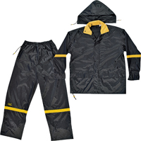CLC R1032X Rain Suit; 2XL; 190T Nylon; Black/Yellow; Detachable Collar;