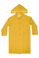 CLC CLIMATE GEAR R105X Protective Coat; XL; PVC; Yellow; Detachable Collar;