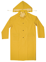 CLC CLIMATE GEAR R105M Protective Coat, M, PVC, Yellow, Detachable Collar,