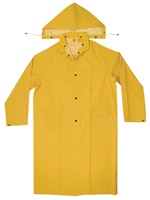 CLC CLIMATE GEAR R105M Protective Coat, M, PVC, Yellow, Detachable Collar,