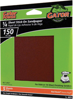 Gator 4073 Sanding Sheet, 4-1/2 in L, 4-1/2 in W, Fine, 150 Grit, Aluminum