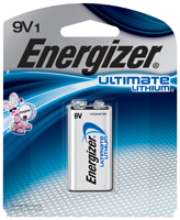 Energizer L522BP Battery, 9 V Battery, Lithium, Manganese Dioxide, 9 V