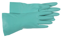 Boss KIT Protective Gloves, L, Gauntlet Cuff, 13 in L, Green, Nitrile
