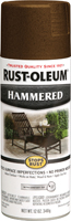 RUST-OLEUM STOPS RUST 210880 Spray Paint, Hammered, Brown, 12 oz, Aerosol