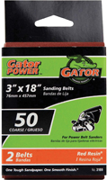 Gator 3169 Sanding Belt, 3 in W, 18 in L, 50 Grit, Coarse, Aluminum Oxide