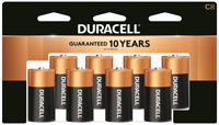 DURACELL MN14R8DWZ17 Battery, 1.5 V Battery, C Battery, Alkaline, Manganese