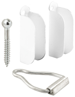 Make-2-Fit PL 8103 Top Hanger and Bottom Latch, Aluminum, White, For 3/8 in