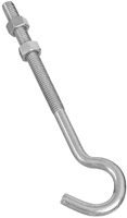 National Hardware 2162BC Series N221-697 Hook Bolt, 3/8 in Thread, 7 in L,