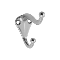 National Hardware V160 N192-781 Coat and Hat Hook, 35 lb, 2-Hook, Zinc,