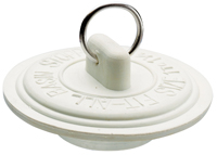 Plumb Pak PP820-2 Drain Stopper, Rubber, White, For: 1-1/2 in Sink